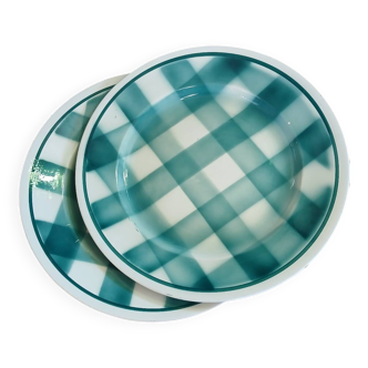 2 old round checkered plates