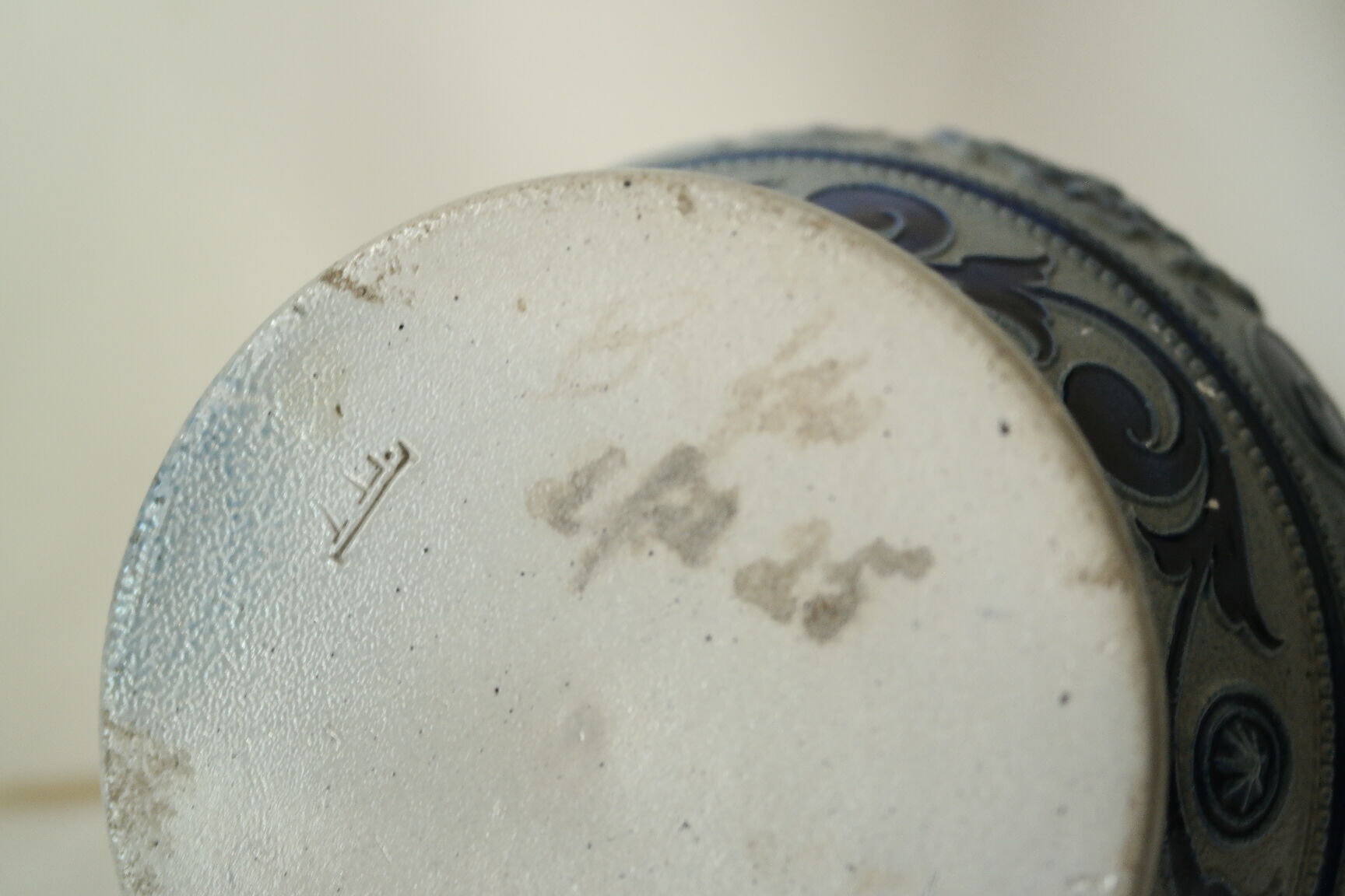 Lamp foot Sandstone blue Alsace/Germany XXth