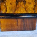 Art deco dining room sideboard in briar with upstand, 1940s