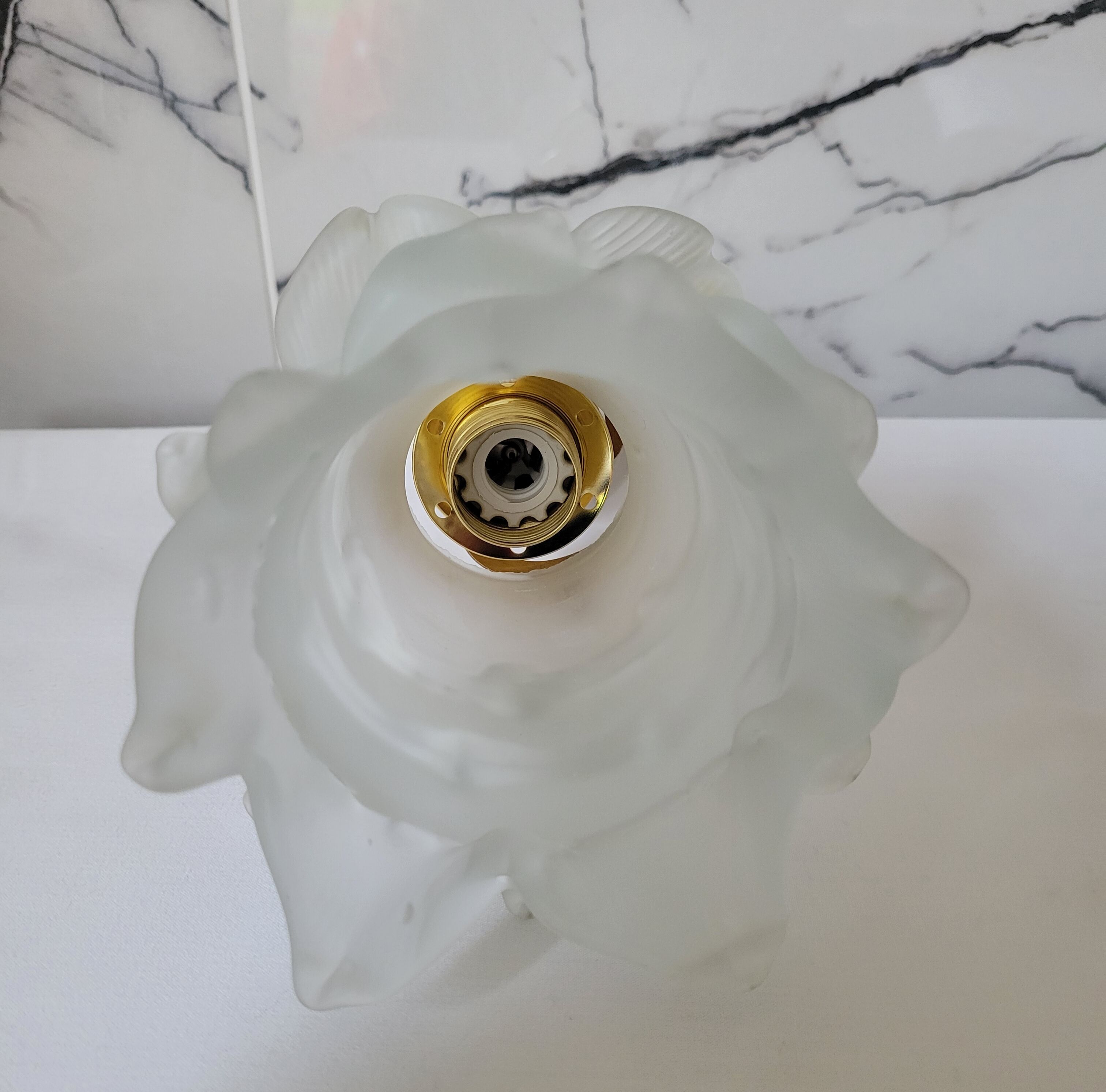 Glass and porcelain flower wall lamp