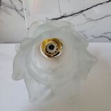 Glass and porcelain flower wall lamp