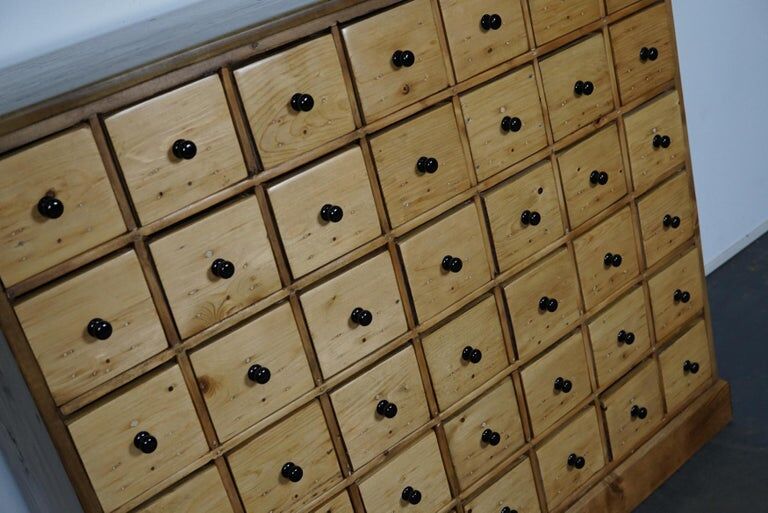 Vintage apothecary furniture in pine Netherlands 1950s