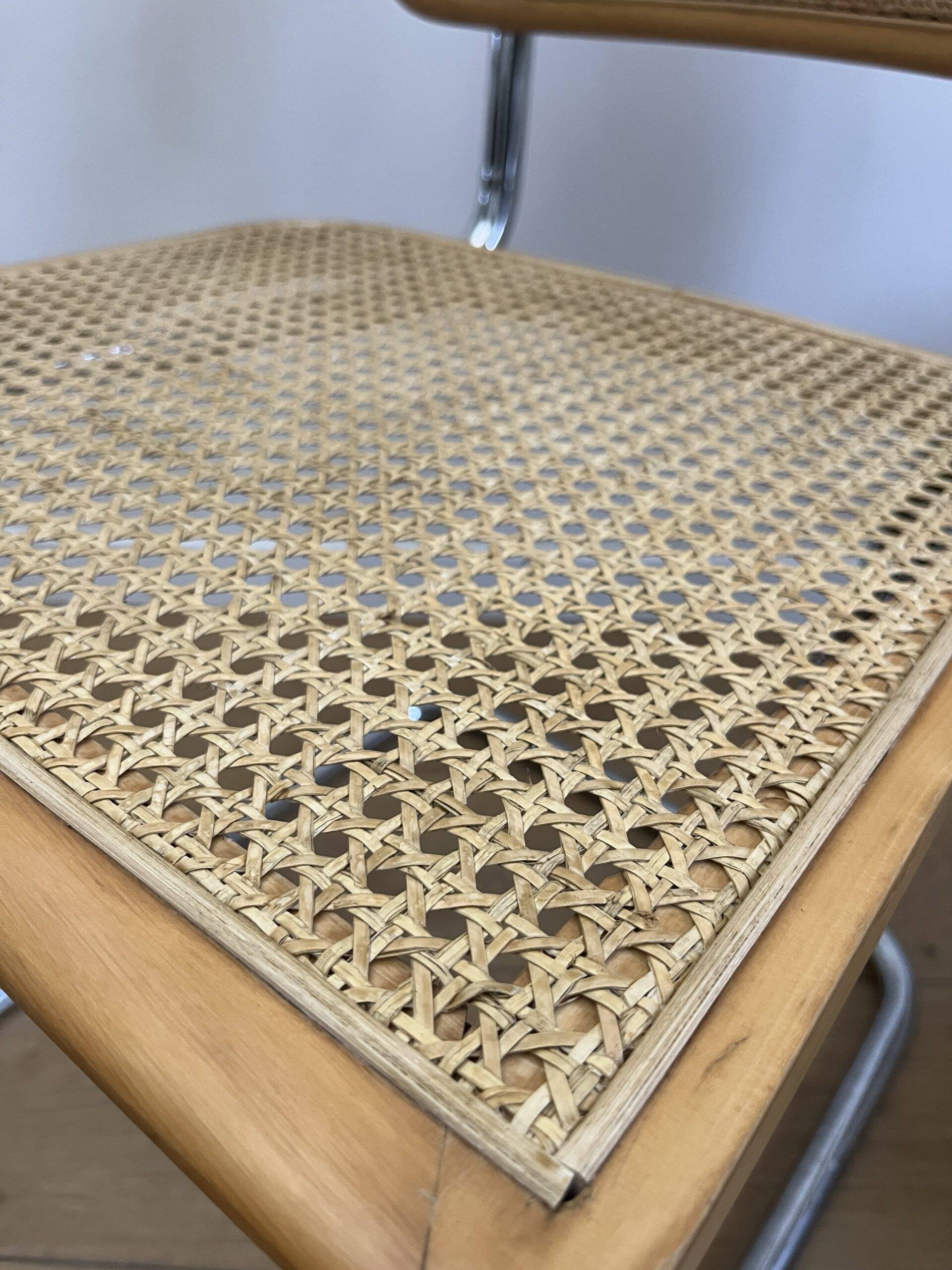 CESCA B64 armchair in canework after Marcel Breuer