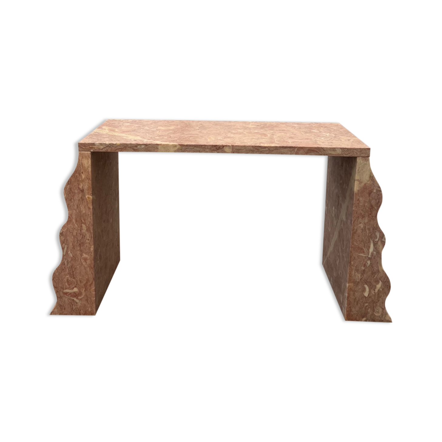 Sculptural solid stone desk / console