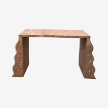 Sculptural solid stone desk / console
