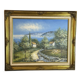 Modern Impressionist School HST - Nicolas Barriere - Landscape of the South la Ci