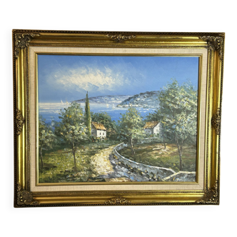 Modern Impressionist School HST - Nicolas Barriere - Landscape of the South la Ci