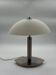 Lampe à poser dôme en opaline et acier Mid-Century