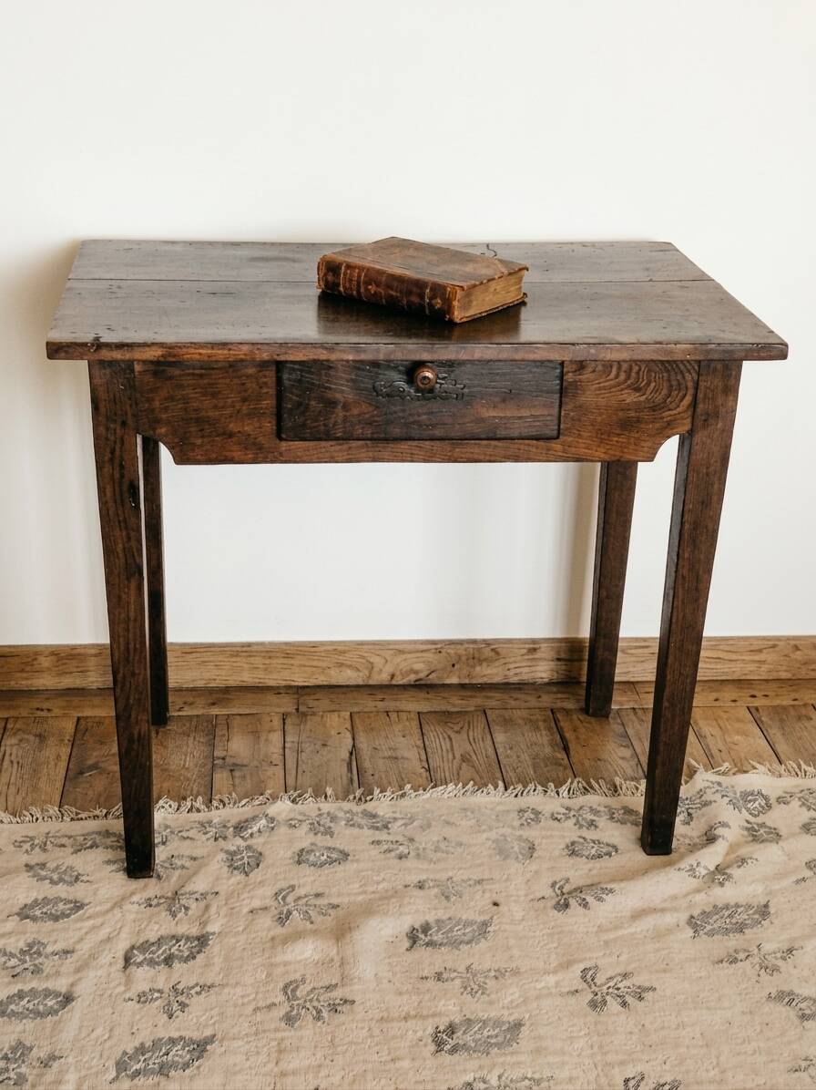 19th Century Solid Walnut Campaign Table – Console or Occasional Desk