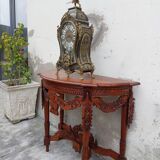 Louis XVI style half-moon console decorated