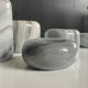 Set of 5 nesting candle holders in white marble.