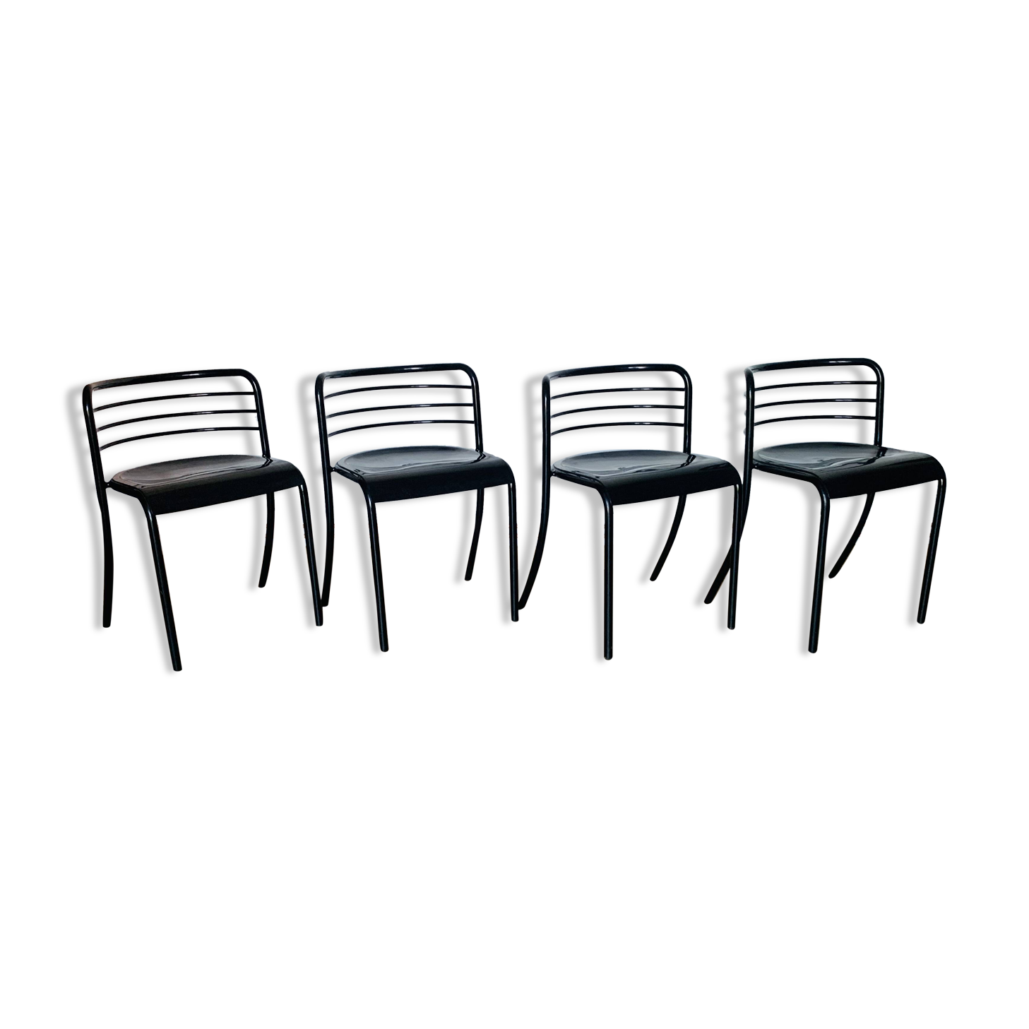 Set of 4 Steelmobil black chairs