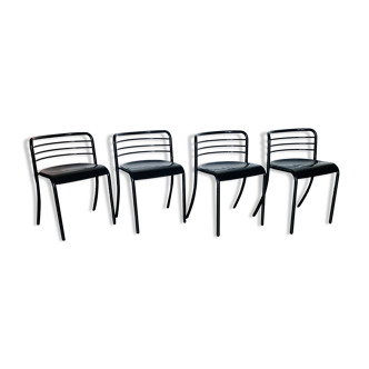 Set of 4 Steelmobil black chairs