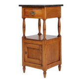 Table de chevet Art Déco française avec plateau en pierre bleue, vers 1920