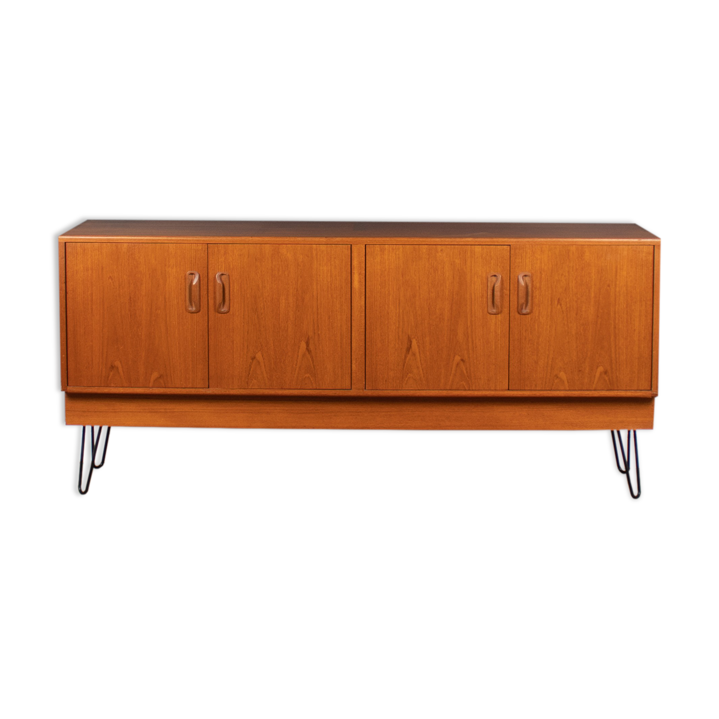 Long Restored Teak Retro 1960s G Plan Fresco Sideboard On Hairpin Legs
