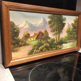 Huile sur toile expressionniste, XXeme siècle