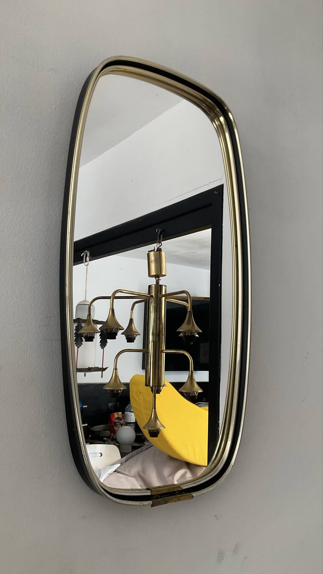 Miroir rétroviseur forme libre des années 60-70
