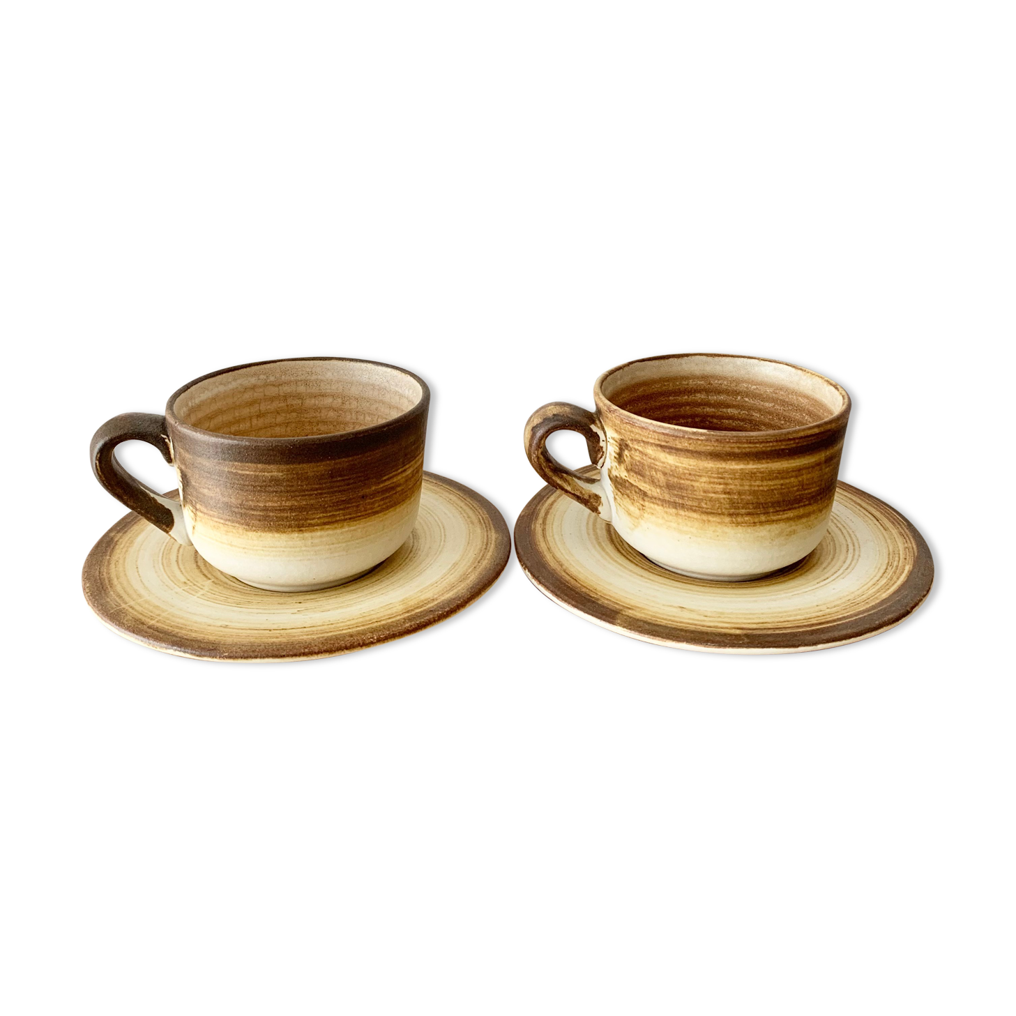 Pair of Longchamp earthenware cups