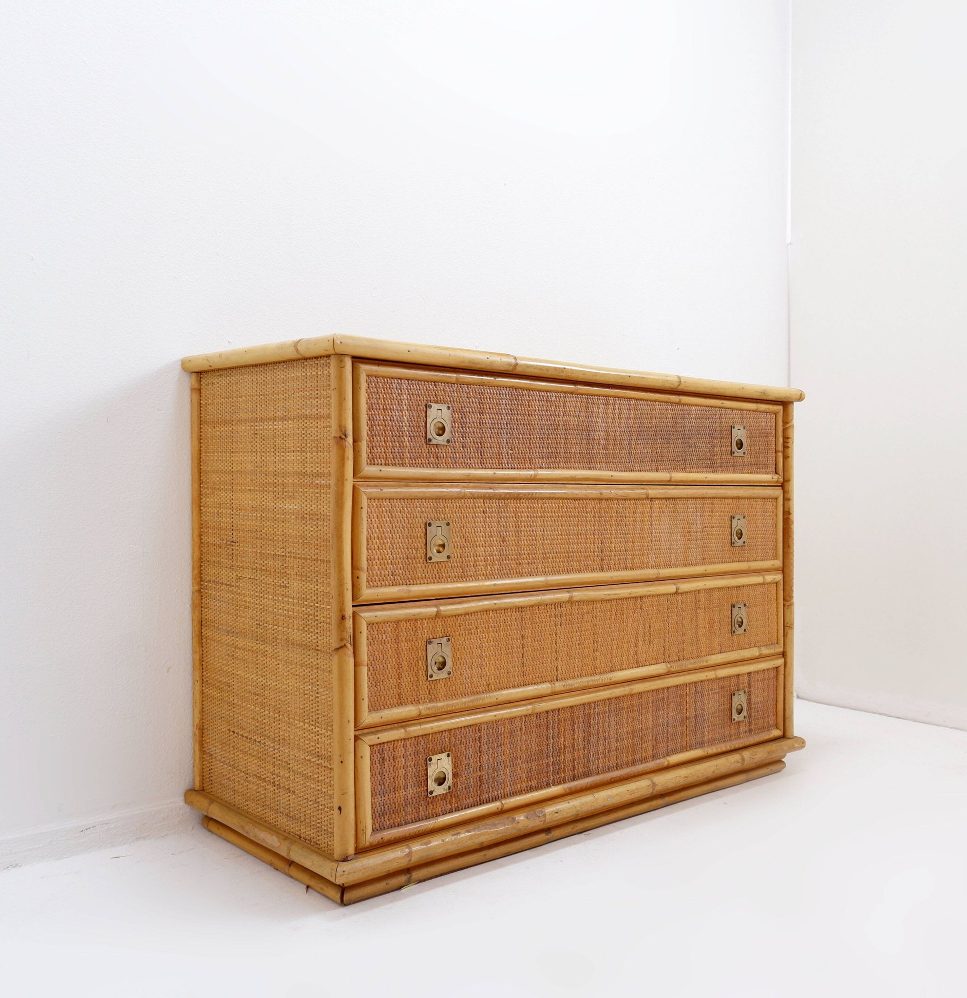 Dal Vera chest of drawers in bamboo and wicker/rattan, Italy 1960s