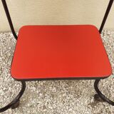 Red side table in Skaï
