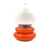 Space Age Orange Murano glass table lamp, AV Mazzega, 1970s