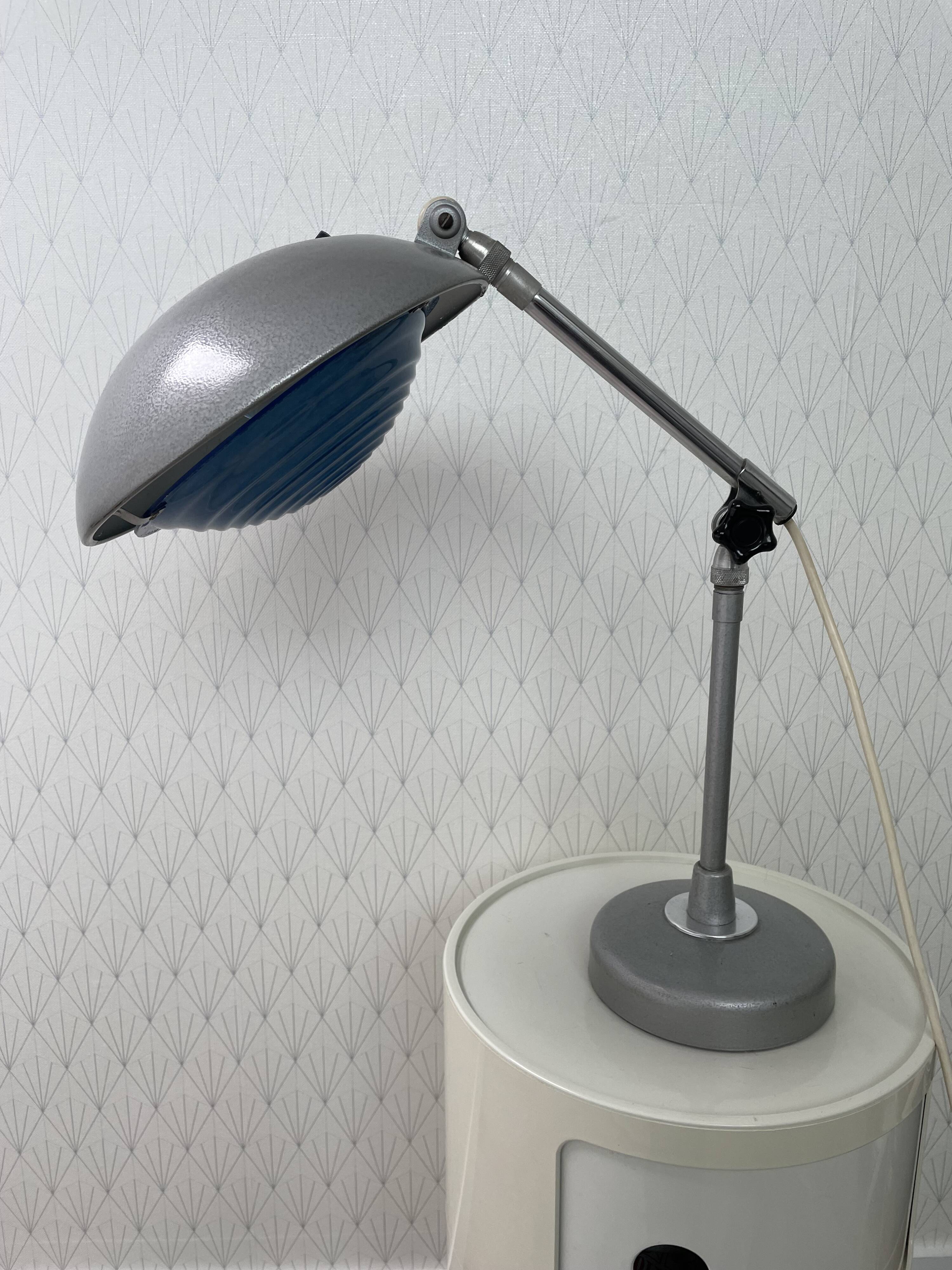 Lampe Solere vintage – Lampe de bureau industrielle française – Design XXe