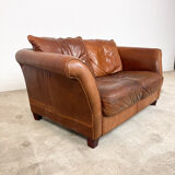 Vintage sheep leather two seater sofa Hoofddorp
