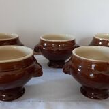 Set of 5 individual soup bowls or tureens
