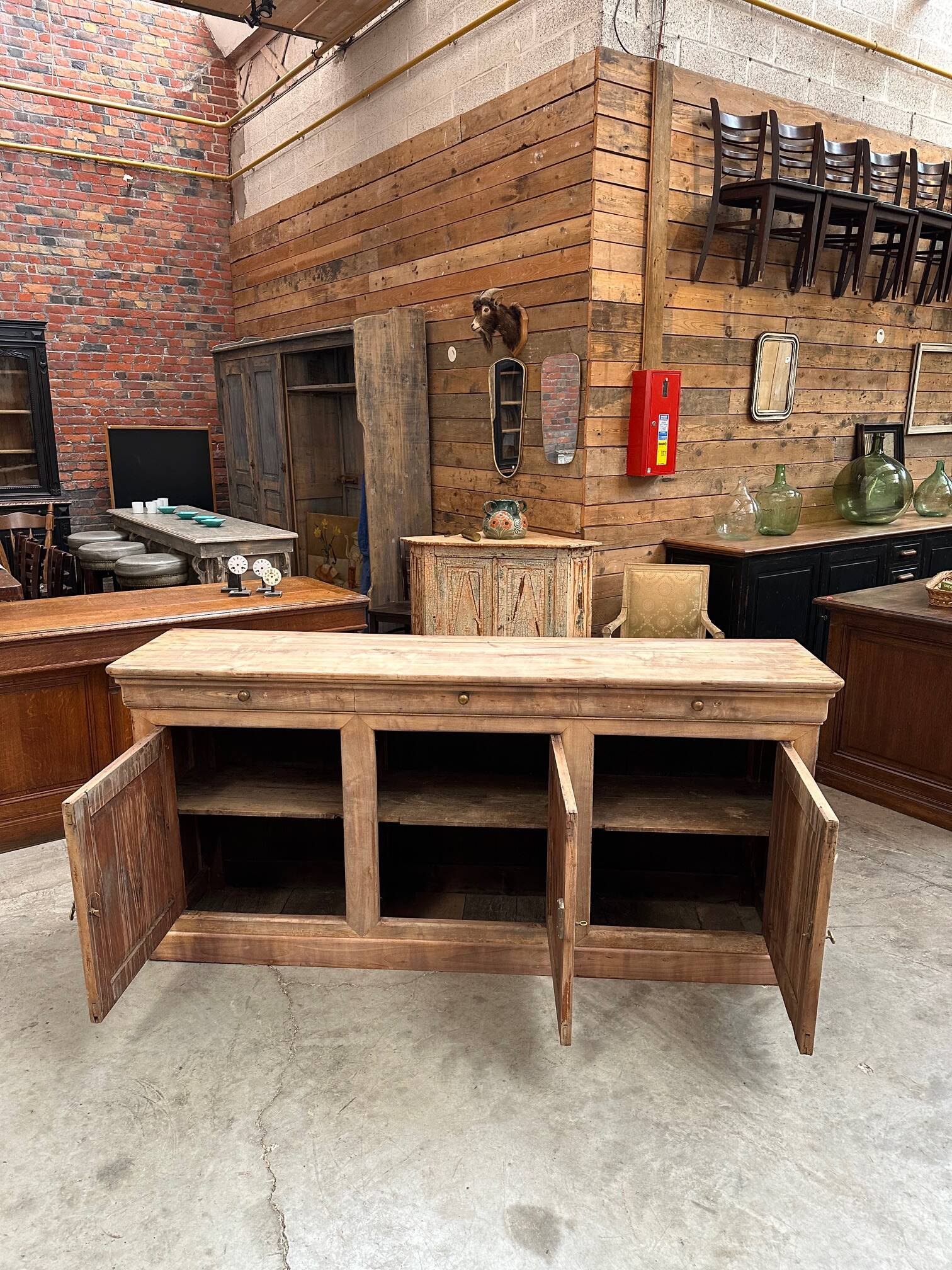 3-door cherry wood sideboard