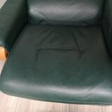Mid - century leather armchair with footrest with relax function from himolla