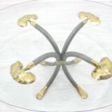 Coffee Table in Brass and Iron by Manfred Bredohl, Germany, 1980s