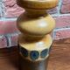 Vase est-allemand de la RDA en jaune, marron et bleu, VEB Haldensleben 3077B,