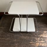 White trolley Italian design side table 1970