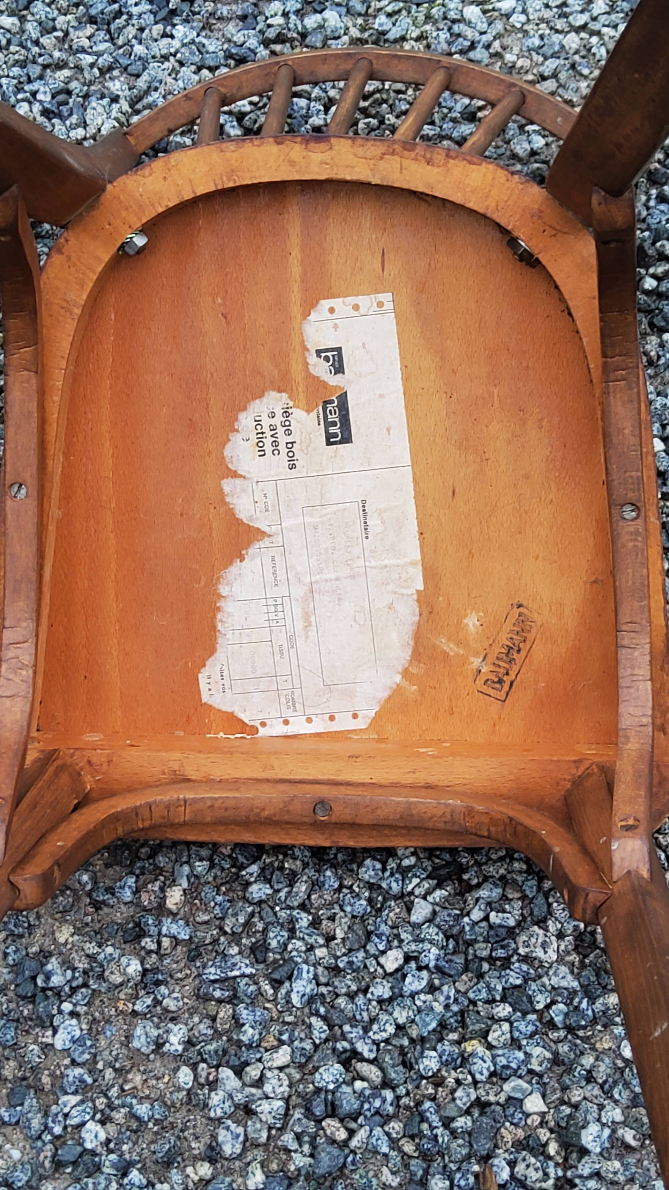 Set of 4 Baumann bistro chairs from the 50s stamped