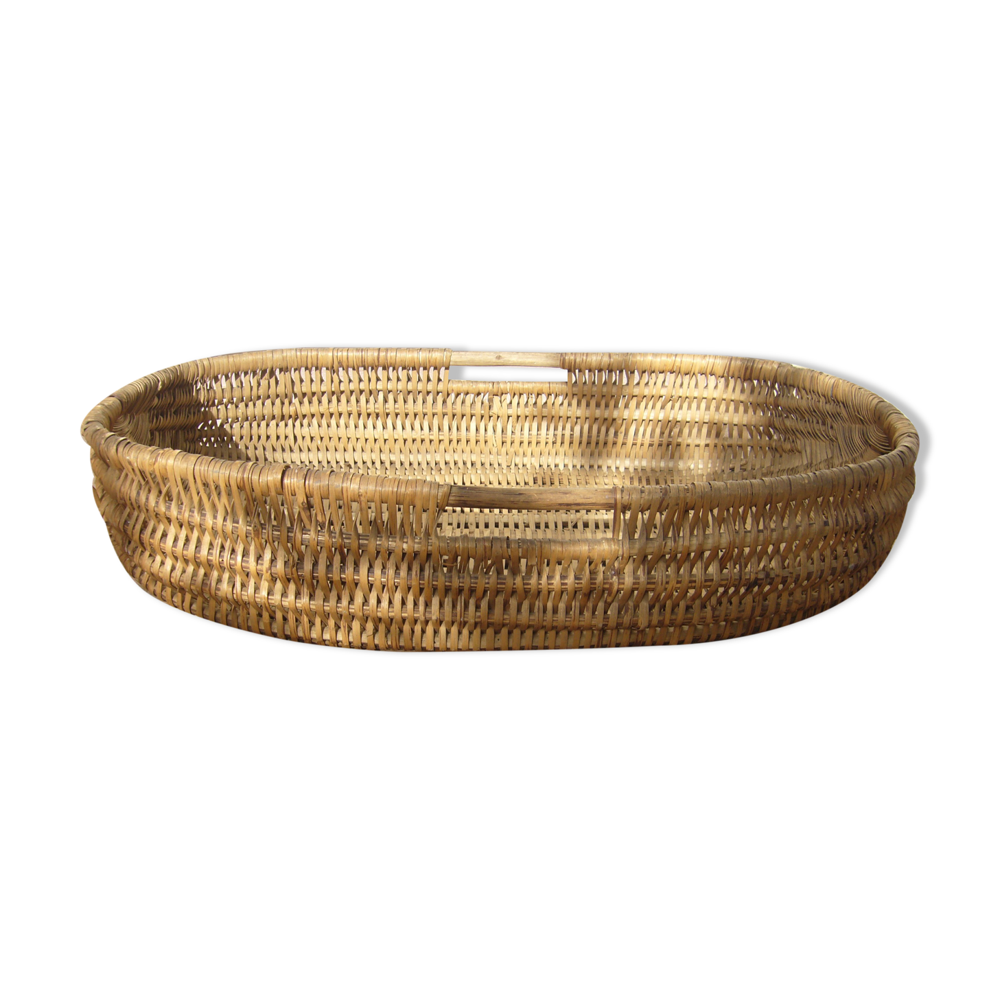 Old wicker laundry basket