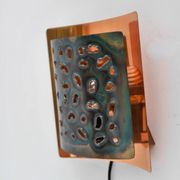 Vintage Brutalist copper wall sconce from Boréns, 1960s
