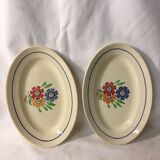 Duo of ravines in earthenware Lunéville model Agnes