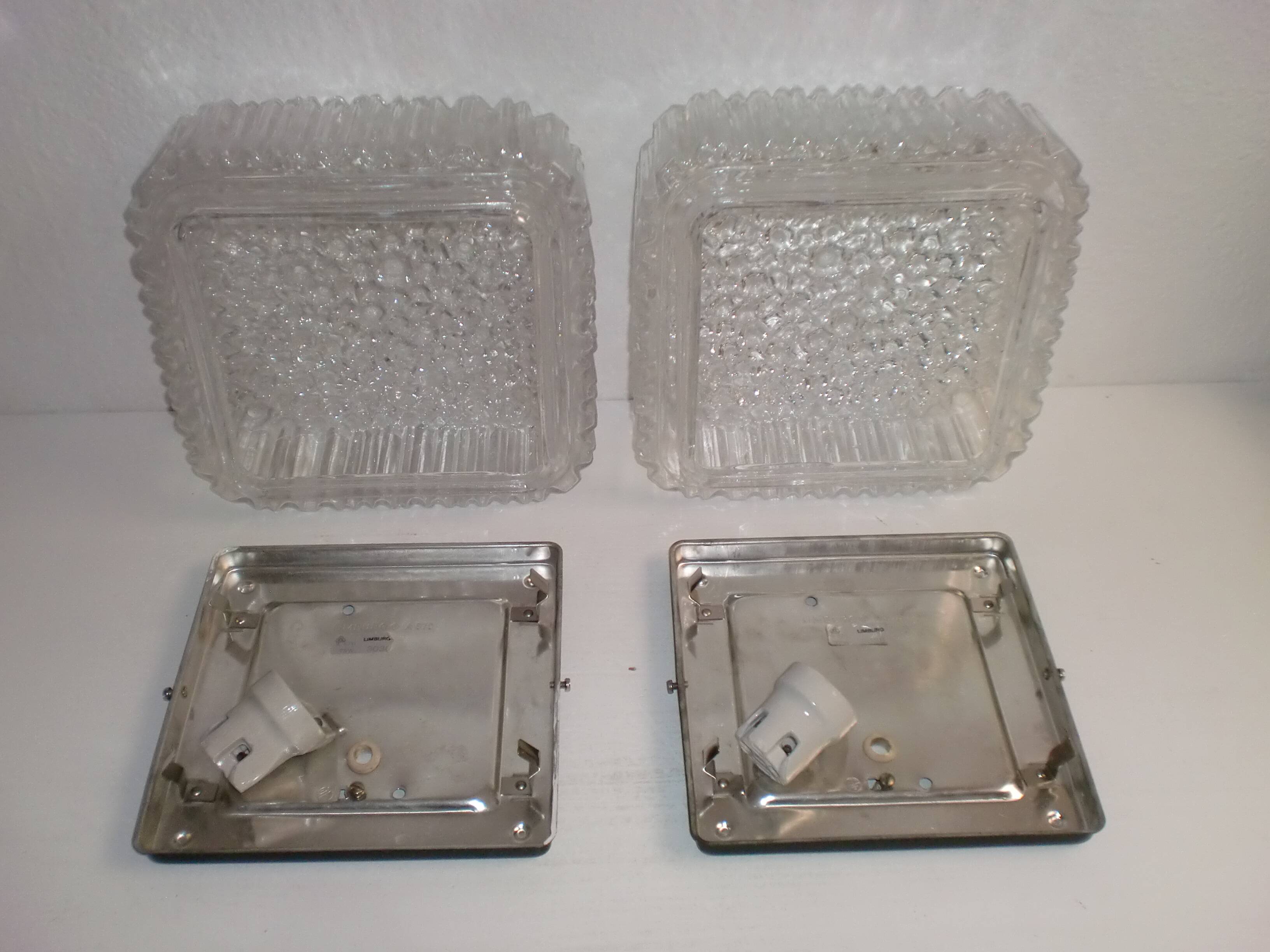 Glass Wall or Ceiling Lamp by Helena Tynell for Glashütte Limburg, 1960s