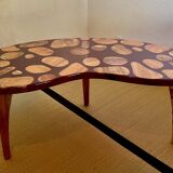 Coffee table, 70s design, Artist: "Vino Di Travolta", wood and resin