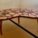 Coffee table, 70s design, Artist: "Vino Di Travolta", wood and resin