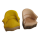 Lots de 2 fauteuils crapaud velours jaune et rose