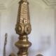 Freestanding brass coat rack