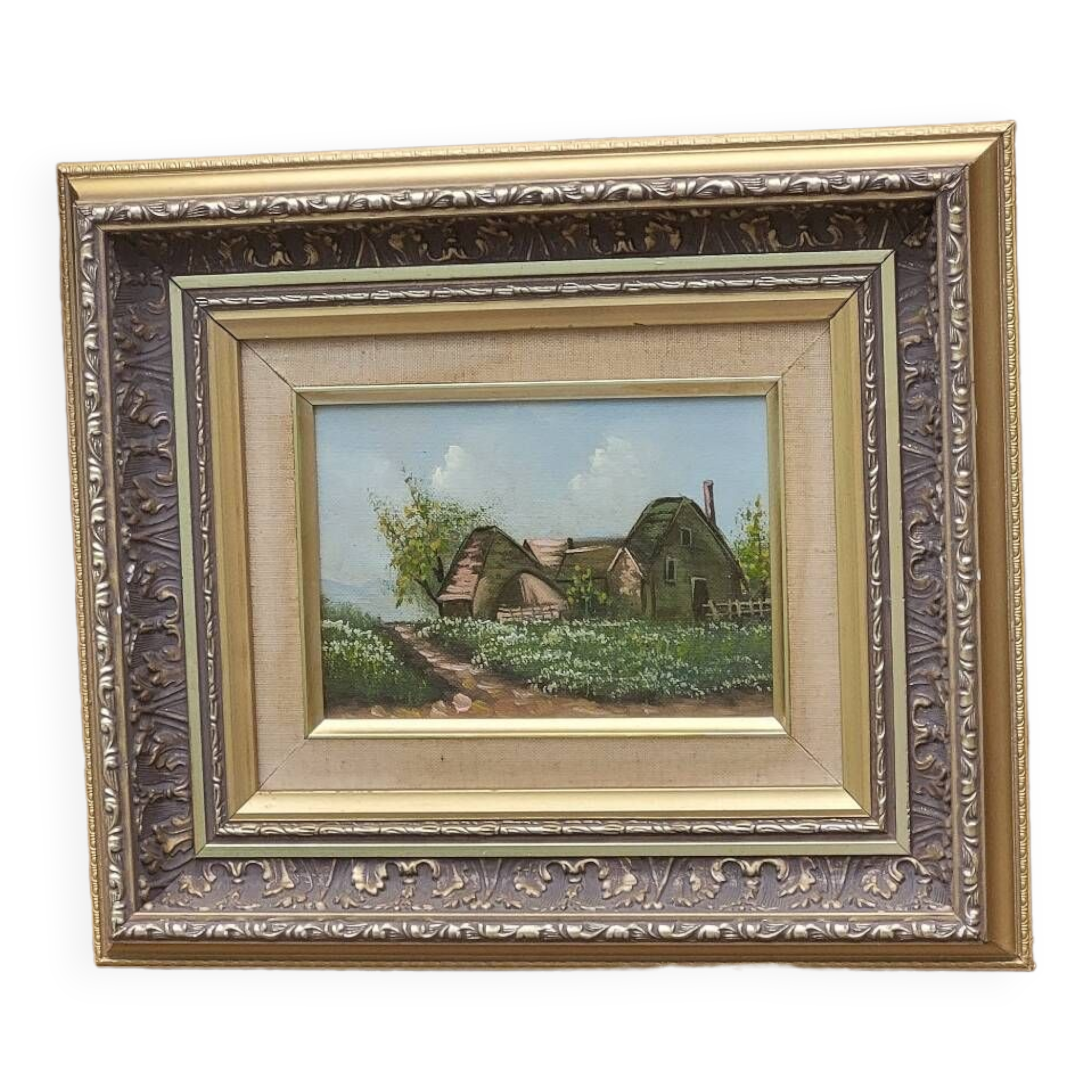 Vintage canvas painting