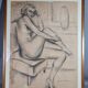 A-c. chartier (1874-1957) femme nue assise dessin fusain art déco 72x57 cm sb