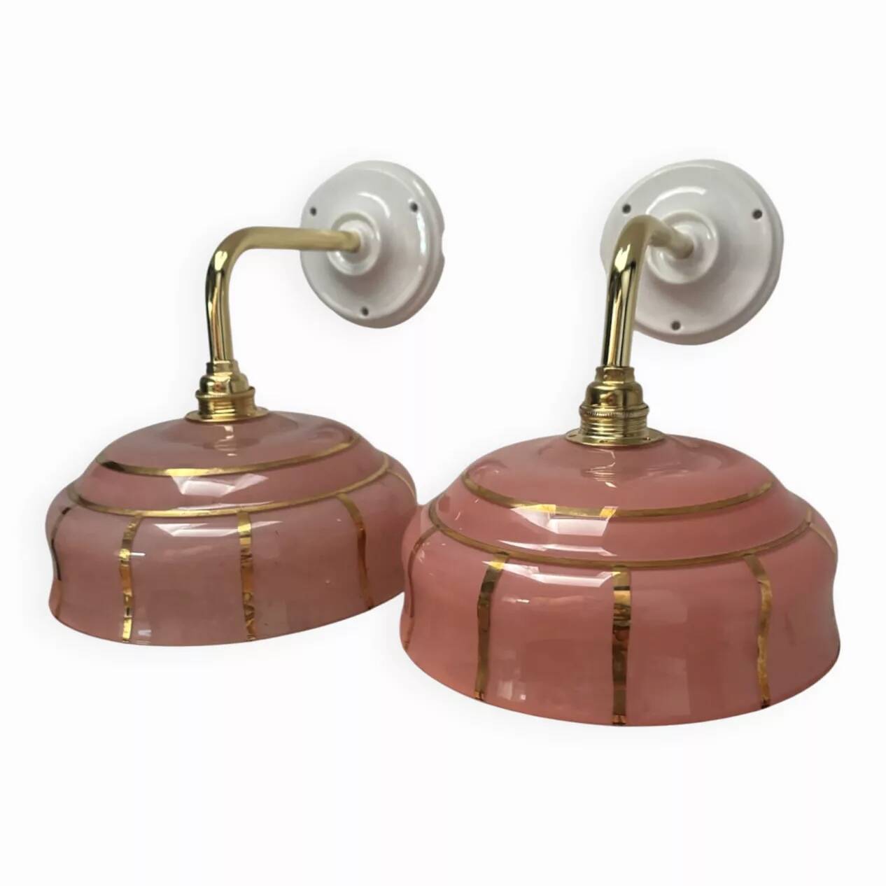 Pair of pink wall sconces