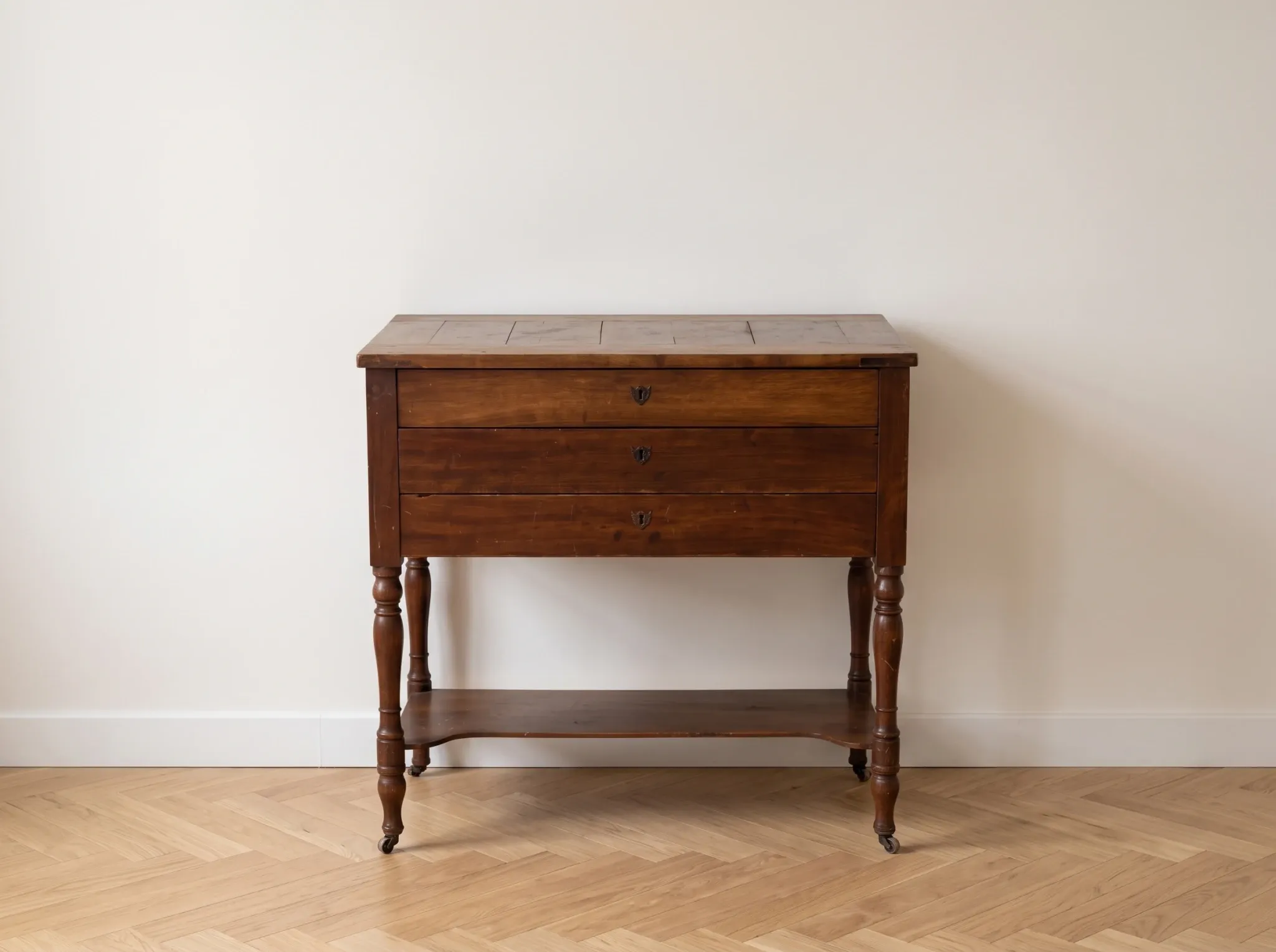 Antique wooden and marble dressing table