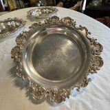 Set of 4 silver metal bottle coasters