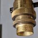 Old bronze lamp base, brown patina - Made in England