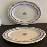 2 oval dishes serving in Gien 1900