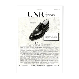 Vintage poster 30s Shoes Unic